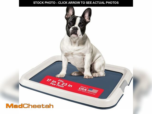 Lot 74-14317133 - IRIS USA Pee Pad Holder for Dogs and Puppies, Potty Training Tray with Secured Latches, Non-Skid Fee...