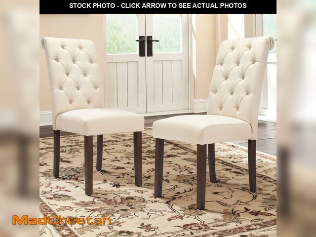 Lot 74-12568043 - COLAMY Tufted Dining Chairs Set of 2, Accent Parsons Diner Chair Upholstered Fabric Stylish Kitchen ...