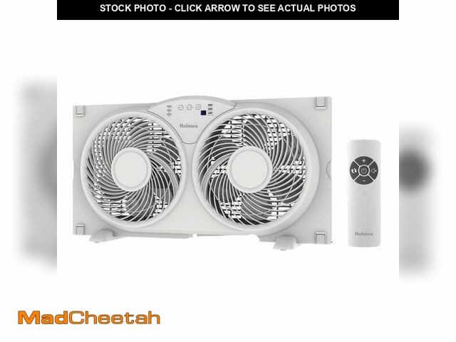 Lot 74-14438723 - Holmes 9 Inch TwinBreeze Reversible Window Fan 3 Speed Remote CleanBreeze White - UNUSED
