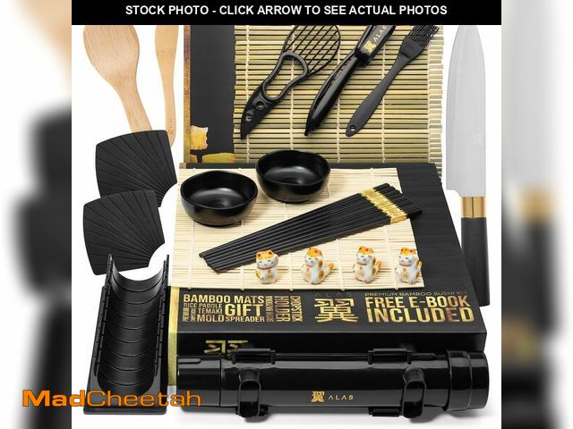 Lot 74-12432505 - Alas Sushi Making Kit- Complete Sushi Making Kit for Beginners &amp; Pros Sushi Makers, Perfect Sush...