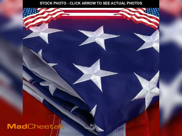 Lot 74-11550087 - Freefy American Flag 3x5 ft- Embroidered Stars,Sewn Stripes,Durable and Long Lasting Nylon,2 solid b...