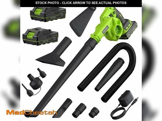 Lot 74-12970903 - Cordless Leaf Blower with 2 Batteries, Charger &amp; Dust Bag, 2-in-1 20V Cordless Vacuum Cleaner wi...