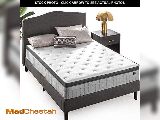 Lot 74-12358689 - ZINUS 12 Inch Comfort Support Cooling Gel Hybrid Mattress, Queen, Euro Top Innerspring Mattress, Mot...