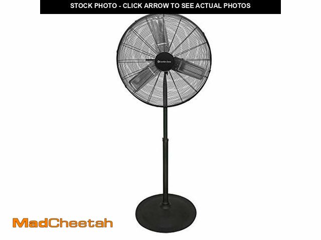 Lot 74-12543923 - Comfort Zone Industrial Pedestal Fan, 30 inch, 3 Speed, High Velocity, Adjustable Height 56" to 76",...