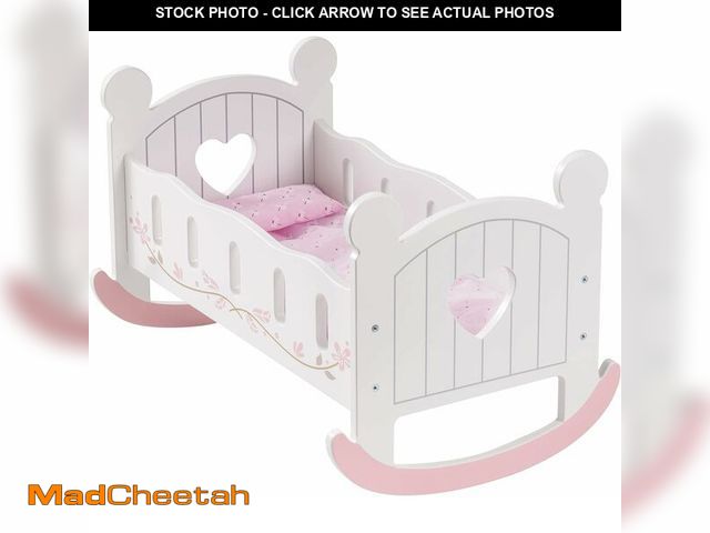 Lot 74-14305838 - ROBUD Wooden Baby Doll Crib, Baby Doll Bed Toys, Fits Up to 18 Inch Doll Accessories, White - UNUSED