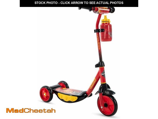 Lot 74-13709799 - Huffy Disney Pixar Cars Preschool Scooter with Lights, Bell, and Water Bottle, Superhero Red - UNUSE...