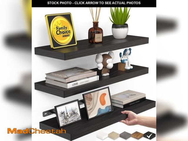 Lot 74-12303915 - BAYKA Floating Shelves for Wall, Wall Mounted Rustic Wood Shelves for Bathroom, Bedroom, Living Room...