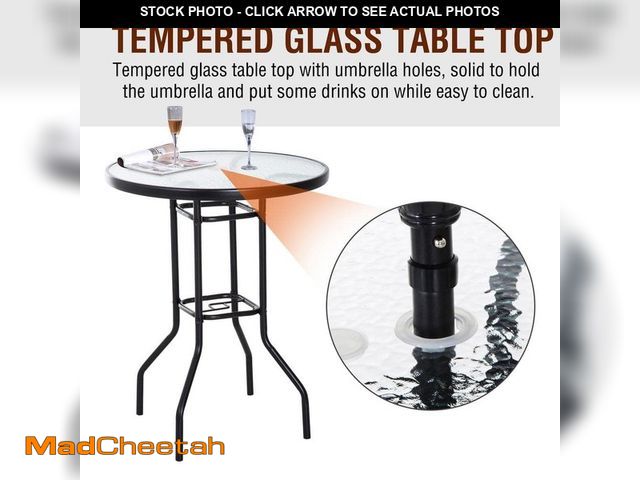 Lot 74-14344115 - Outsunny Metal Round Bar Height Table - UNUSED