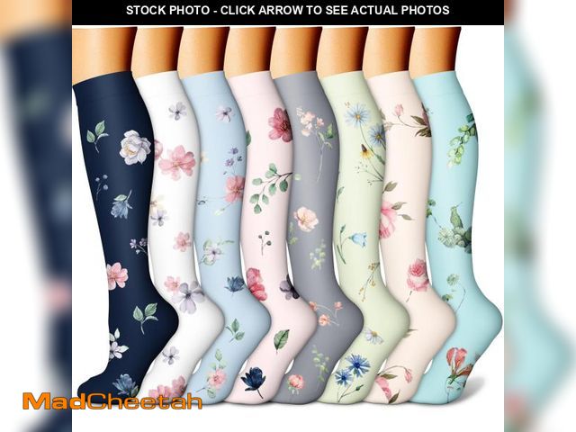 Lot 74-12304824 - CHARMKING Compression Socks for Women &amp; Men Circulation (8 Pairs) 15-20 mmHg is Best Support for...