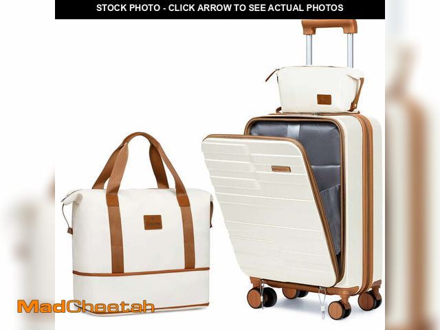 Lot 74-13817314 - Joyway 3-Piece Front Opening Cover Carry-on Luggage Side Hooks TSA Lock Spinner Wheels YKK Zippers -...