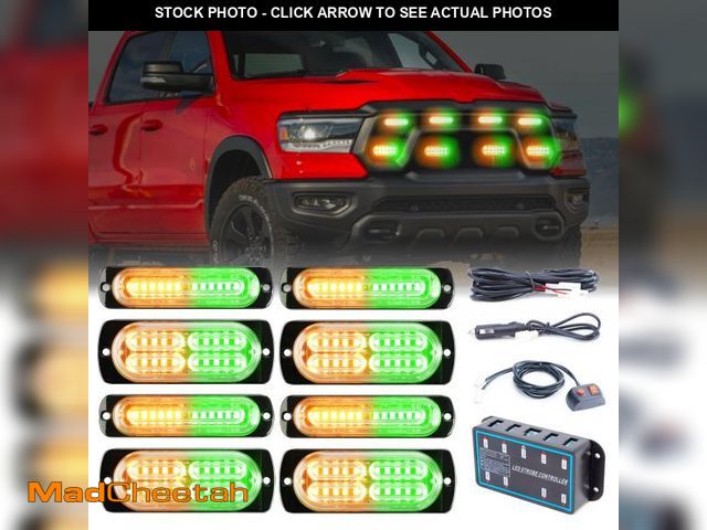 Lot 74-12051538 - PKINGLAKE 8pcs Sync Feature Emergency Strobe Grille Lights LED Ultra Slim Surface Mount Flashing Haz...