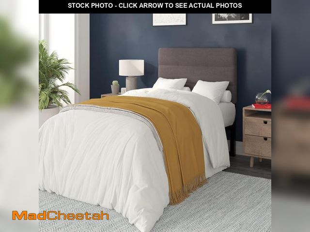 Lot 74-12399771 - Flash Furniture Paxton Upholstered Headboard - Channel Stitched Gray Fabric Upholstery - Twin - Adju...