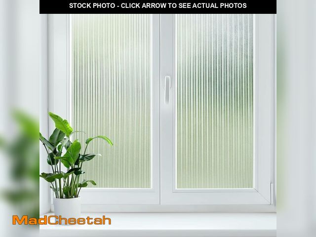 Lot 74-13710067 - LUTE Reeded Glass Window Privacy Film, Frosted Glass Film, Removable 3D Decorative Decals Sun Blocki...