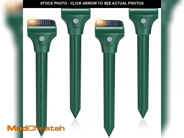 Lot 74-12312137 - RC Tech Trading Mole Repellent Solar Powered 4 Pack,IPX7 Waterproof Ultrasonic Gopher Repellent,Mole...