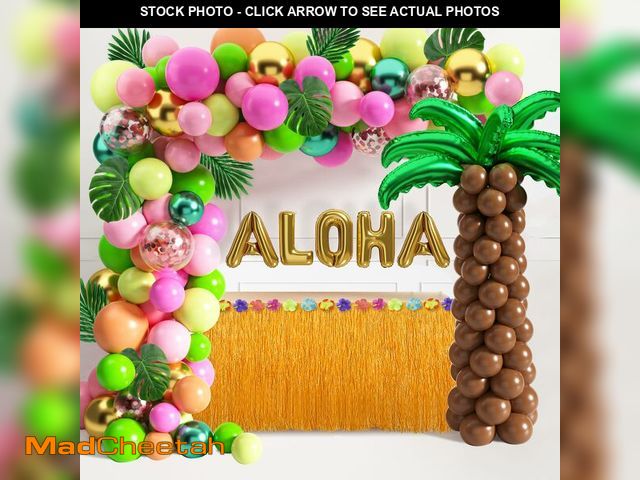 Lot 74-14481911 - Tropical Luau Balloon Arch Garland Kit- 176 Pcs Hawaiian Party Decorations - UNUSED
