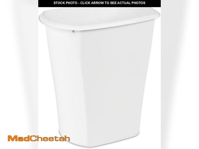 Lot 74-11722142 - Sterilite 5.5 Gallon Rectangular Wastebasket, Open-top, Medium Sized Trash Can for the Bathroom, Bed...