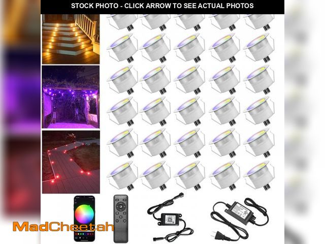 Lot 74-12117222 - LED Recessed Deck Step Lights Kit, 30 Pack Ãâ 31mm WiFi/Bluetooth Smart Control Low Voltage RGBW D...