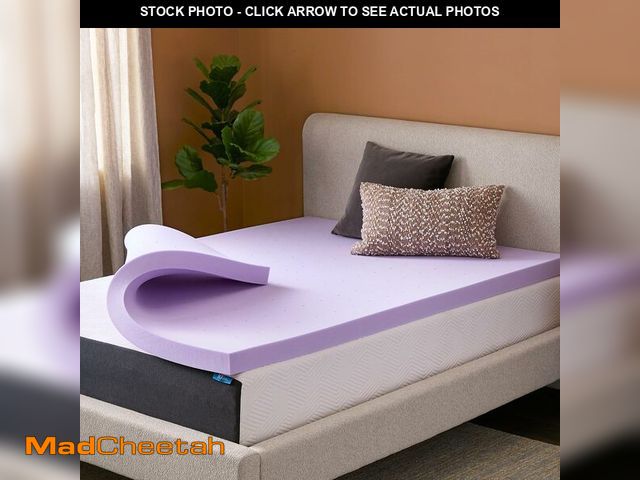 Lot 74-14068222 - Lucid 3 Inch Lavender Memory Foam Mattress Topper, Twin Size - Essential Oil Infusion - Deep Plush F...