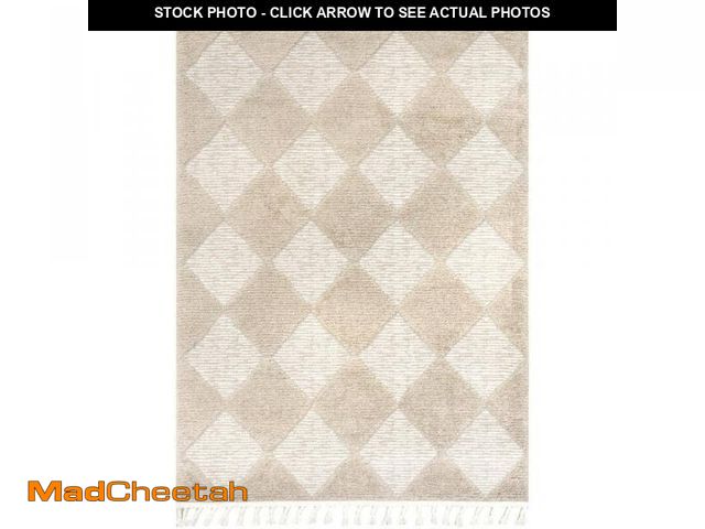 Lot 74-12518465 - nuLOOM Marissa High/Low Diamond Tassel Ivory 5 ft. x 8 ft. Farmhouse Area Rug - UNUSED