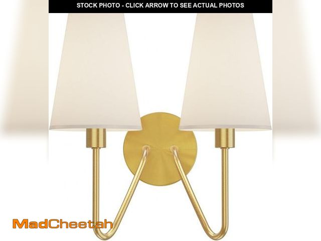 Lot 74-10966499 - Electro bp;Double Head Classic 2 Lights Wall Sconces Lighting Fixture Polished Gold with Cream White...