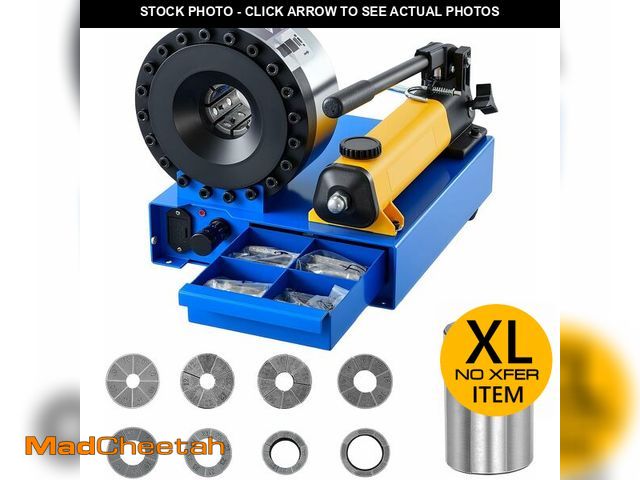 Lot 74-13072393 - VEVOR High Pressure Hydraulic Hose Crimper, Manual Hose Crimping Tool with 8 Dies &amp; 0.24"-1.1" C...