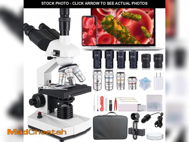 Lot 74-12119702 - Poothoh Compound Trinocular Microscope, 40X-5000X Magnification, Research Grade Professional Microsc...