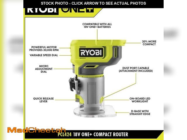 Lot 74-12796311 - RYOBI ONE+ 18V Cordless Compact Fixed Base Router (Tool Only) - UNUSED