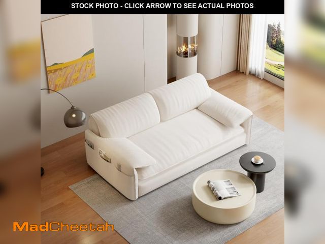Lot 74-12360289 - 3 in 1 Queen Size Pull Out Sleeper Sofa Couch Bed, Cloud Velvet Convertible Loveseat Futon Lounge Re...
