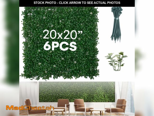 Lot 74-13063234 - flybold Artificial Boxwood Hedge Panels - Grass Wall Backdrop Decor Indoor and Outdoors - Greenery W...