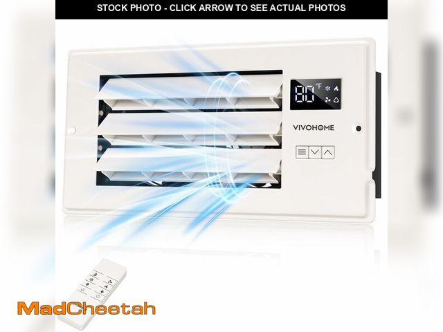 Lot 74-12460843 - VIVOHOME 4'' x 10'' Opening Register Booster Fan with Adjustable Wind Direction Louver, Smart Intell...