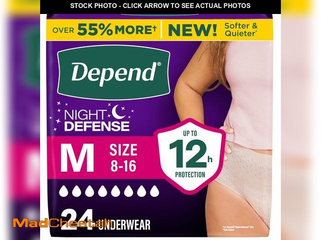 Lot 74-13949008 - Depend Night Defense Adult Diapers, Incontinence &amp; Postpartum Bladder Leak Underwear for Women, ...