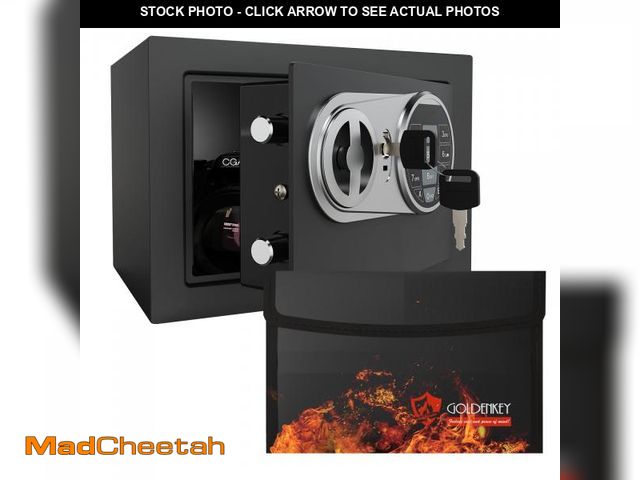Lot 74-12216226 - Goldenkey Small Fireproof Safe Box for Home Use, Digital kids Money Safe for Cash and Coin with Keys...