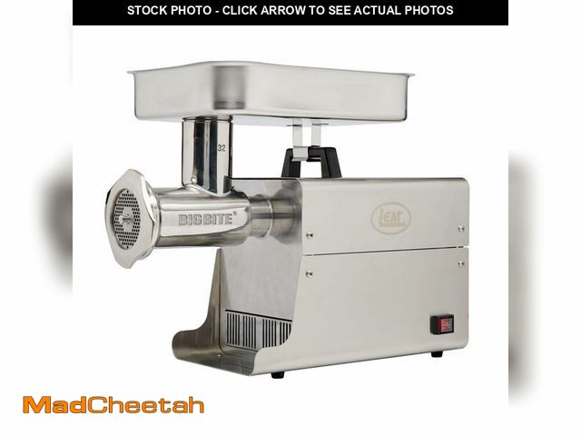 Lot 74-13121433 - LEM Products BigBite #32 Meat Grinder, 1.5 HP Stainless Steel Electric Meat Grinder Machine, Ideal f...