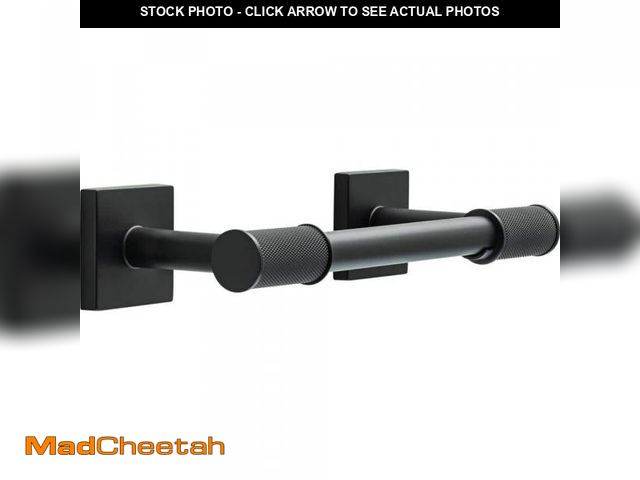 Lot 74-12085835 - Delta Averland Wall Mount Pivot Arm Toilet Paper Holder Bath Hardware Accessory in Matte Black - UNU...