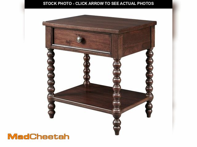 Lot 74-12801903 - MADISON PARK SIGNATURE Beckett Accent Tables Antiqued Turn Legs Design, Mid-Century Modern One-Drawe...