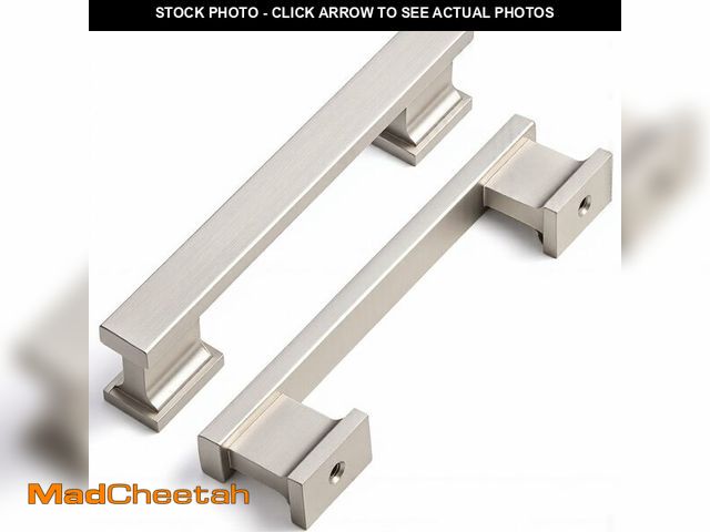 Lot 74-14336540 - Liron Hardware 10 Pack Square Cupboard Cabinet Handles 3.78 Inch (96mm) Kitchen Drawers Pulls Brushe...