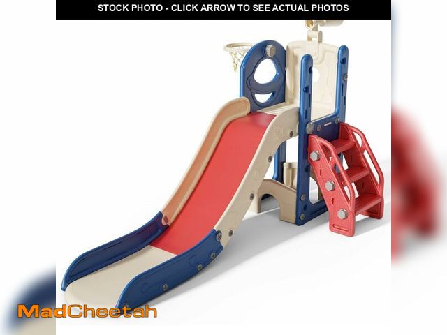 Lot 74-12665422 - w-nest 6 in 1 Toddler Slide for Toddlers Age 1-3, Extra-Long Slide with Basketball Hoop Indoor and O...