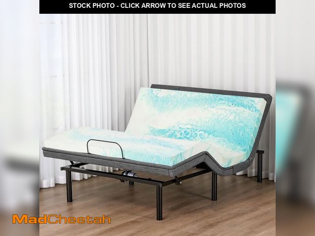 Lot 74-12378943 - edx Adjustable Bed Frame, Individually Tilting Head and Foot with 2 USB Ports, Wireless Remote, Quie...