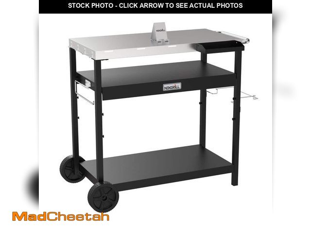 Lot 74-12774922 - Nexgrill Stainless Steel and Black Grill Cart - UNUSED