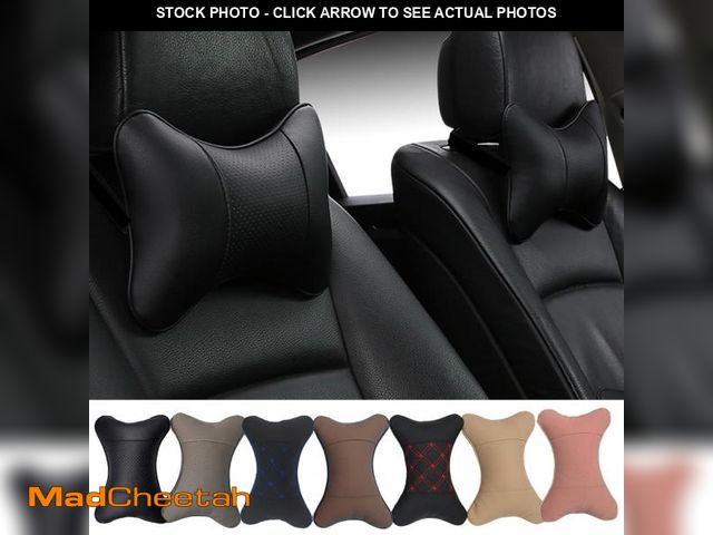 Lot 74-12123606 - yuhuru Car Neck Pillows Both Side Pu Leather 2pieces Pack Headrest Fit for Most Cars Filled Fiber Un...