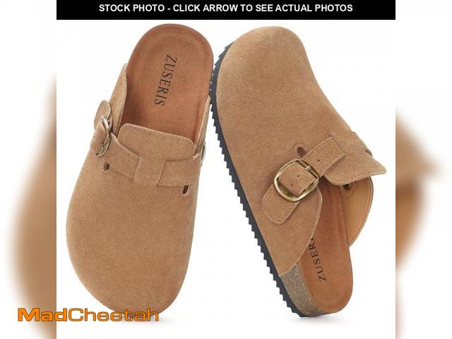 Lot 74-12222969 - ZUSERIS Kids Suede Clogs Cork Footbed Sandals Young Children Slip On Leather Clogs Cute Potato Shoes...