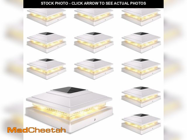 Lot 74-14302352 - Solar Post Cap Lights Outdoor 12pack, Waterproof Fence Post Solar Lights for 4x4 5x5 6x6 Wood/Vinyl ...