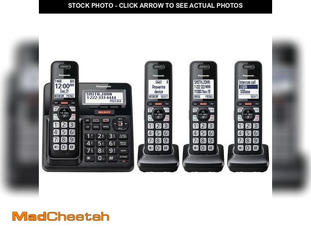 Lot 74-13628665 - Panasonic Cordless Phone with Advanced Call Block, Link2Cell Bluetooth, One-Ring Scam Alert, and 2-W...