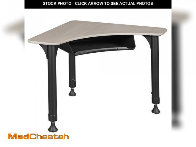 Lot 74-12164523 - (TOP ONLY) Regency 28" Boomerang Height Adjustable School Desk with Book Storage - Maple (Top Only) ...