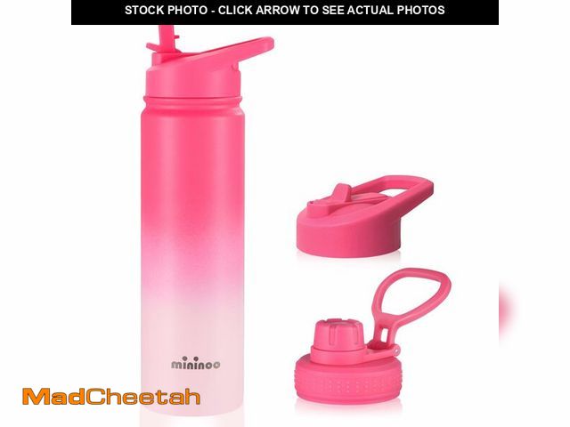 Lot 74-12703620 - mininoo Insulated Stainless Steel Water Bottle with Straw and Lid for Sports, 24 oz, Sweet Peach - U...