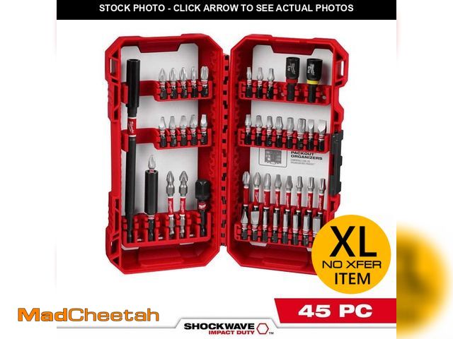 Lot 74-13667867 - Milwaukee SHOCKWAVE Impact Duty Alloy Steel Screw Driver Bit Set (45-Piece) - UNUSED