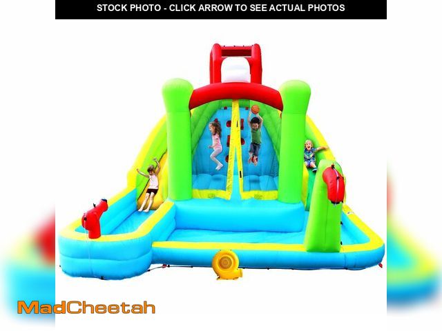 Lot 74-12629874 - WELLFUNTIME Inflatable Bounce House Double Slides with Blower, Bouncy Castle with Rock Climbing, Jum...