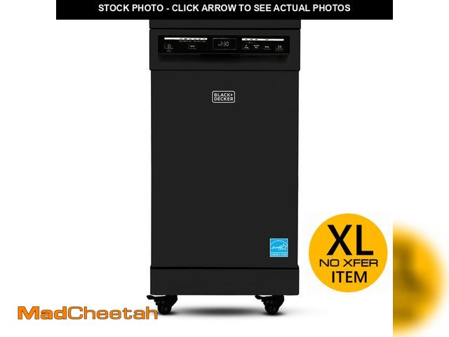 Lot 74-13281423 - BLACK+DECKER 18-Inch Portable Dishwasher, 8-Place Setting Capacity, Mobile Dish Washer with 6 Wash P...