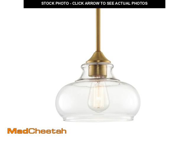 Lot 74-12866254 - Kira Home Harlow 9" Modern Industrial Farmhouse/Schoolhouse/Rustic Pendant Light with Clear Glass Sh...