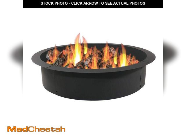 Lot 74-14393981 - Sunnydaze 36 in. x 36 in. Round Heavy-Duty Steel Wood Burning Fire Pit Rim Liner - UNUSED
